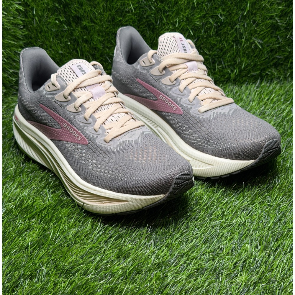 Brooks Ghost 17 Womens sz 8 Running Shoes Poppy Seed Pink Bluewash 1204311B027 - Picture 6 of 10